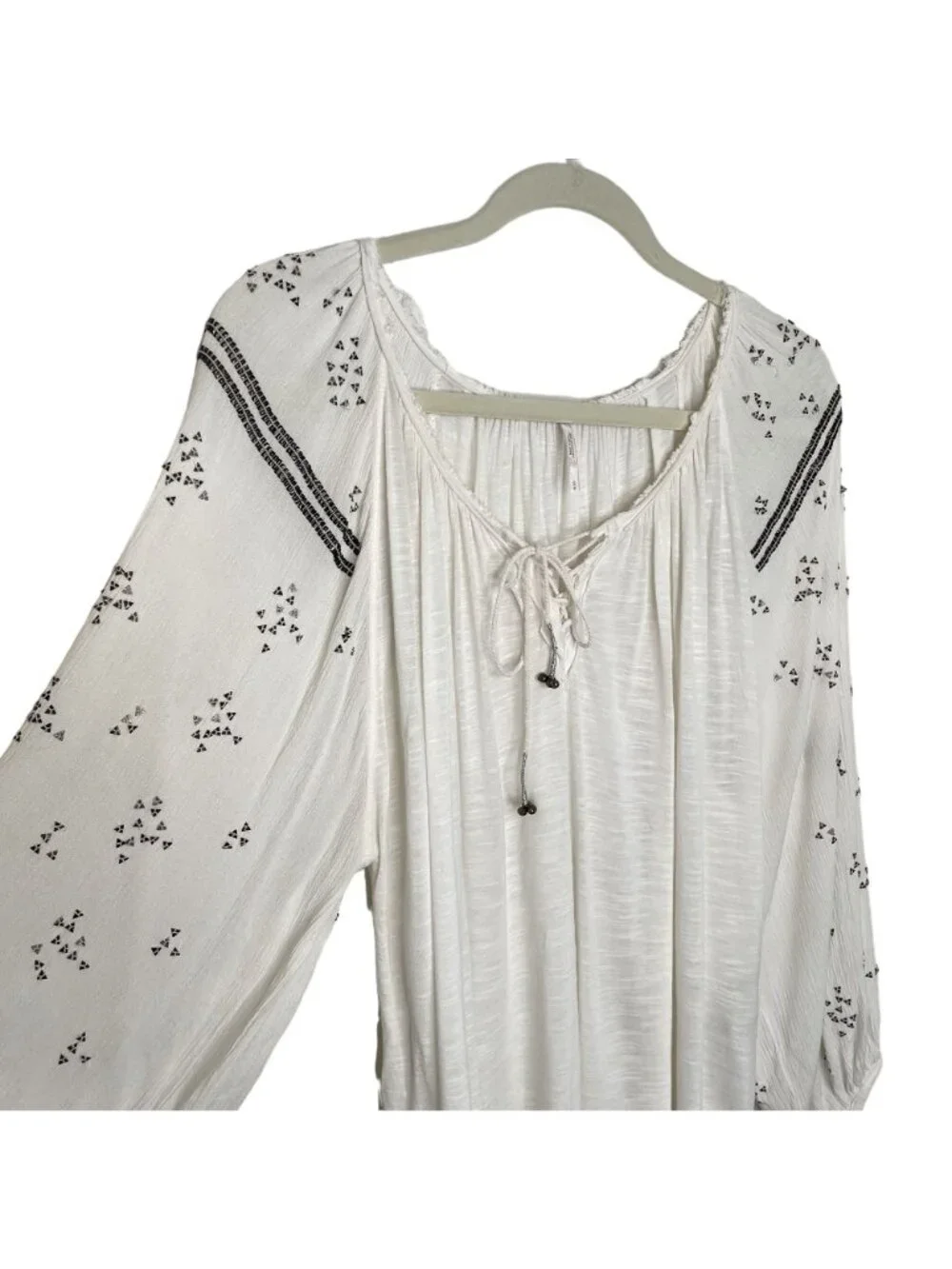 Free People Golden Nugget Beaded Peasant Blouse, S